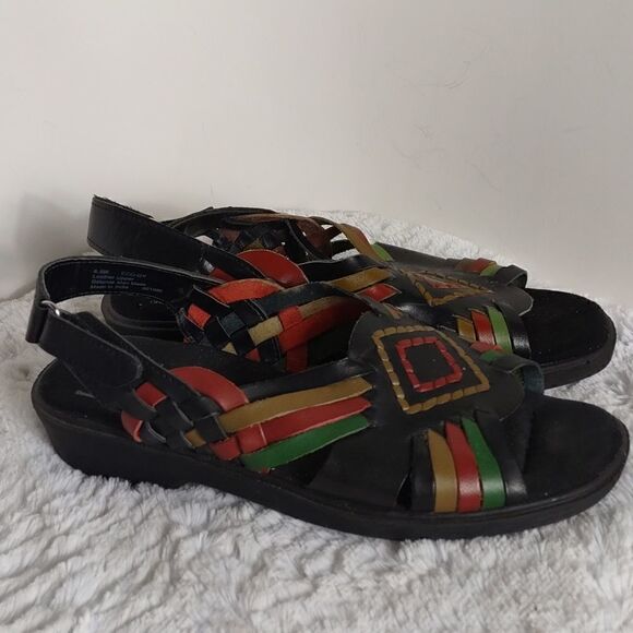 Dr Scholls Air Pillow Woven Leather Woman's Sandals - Picture 1 of 8